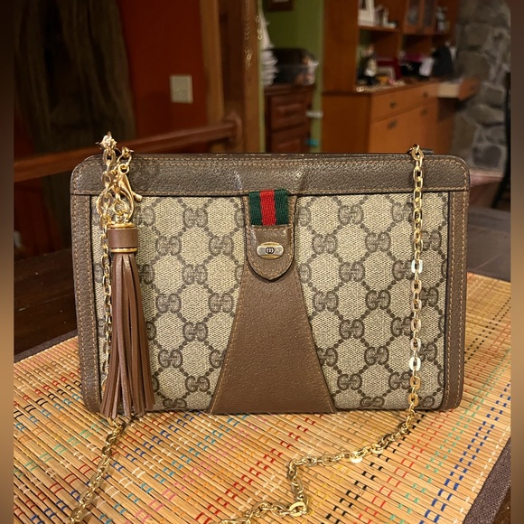 Authentic Gucci Ophidia Supreme Clutch 3 way Beautiful Rare size 9” 🤩🤩🤩 - Picture 2 of 11